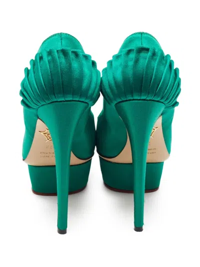 Pre-owned Charlotte Olympia  140mm Satin Platform Pumps