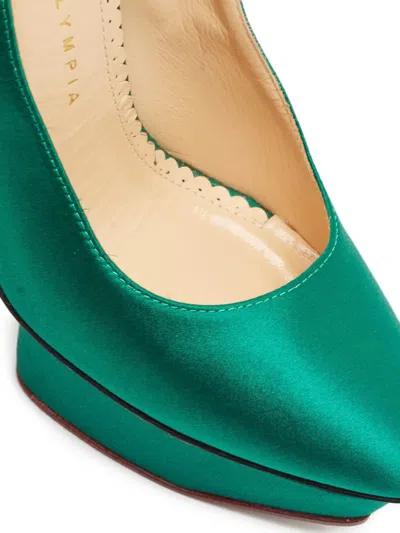 Pre-owned Charlotte Olympia  140mm Satin Platform Pumps
