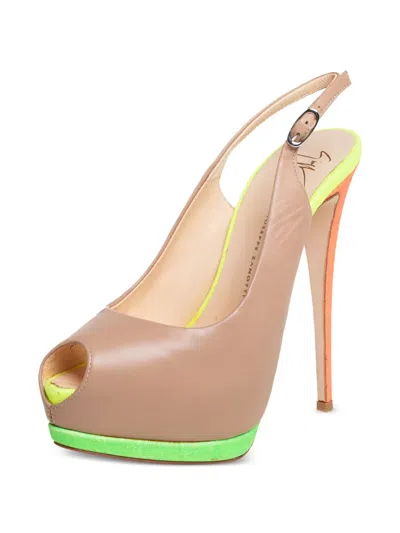 Pre-owned Giuseppe Zanotti Vintage  145mm Peep-toe Slingback Pumps