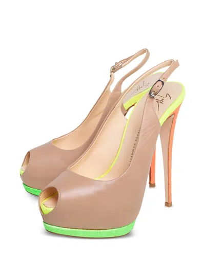 Pre-owned Giuseppe Zanotti Vintage  145mm Peep-toe Slingback Pumps