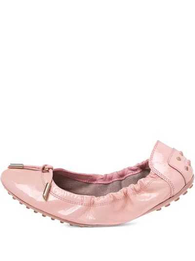 Pre-owned Tod's Vintage  Gathered Patent Ballet Flats