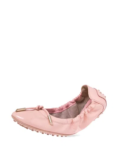 Pre-owned Tod's Vintage  Gathered Patent Ballet Flats
