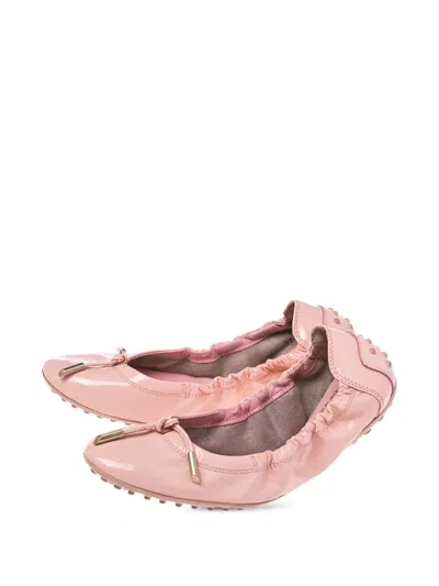Pre-owned Tod's Vintage  Gathered Patent Ballet Flats