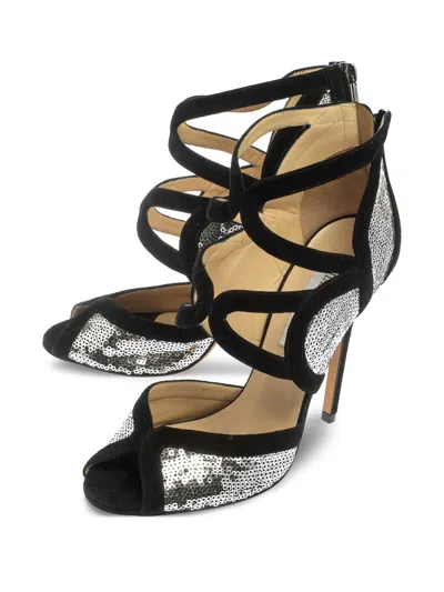 Pre-owned Jimmy Choo 125mm Sequined Sandals