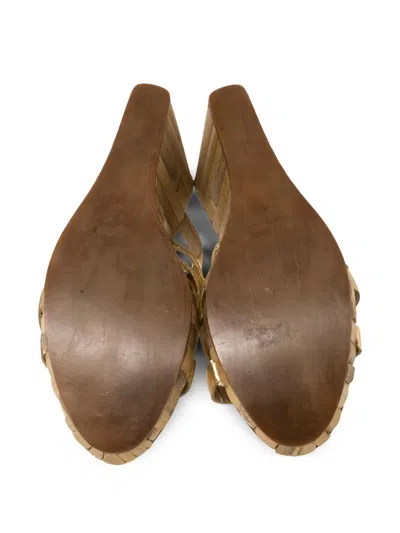 Pre-owned Miu Miu 115mm Bamboo-wedge Sandals