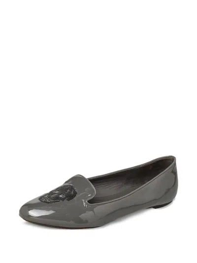 Pre-owned Alexander Mcqueen Skull Patent-finish Loafers