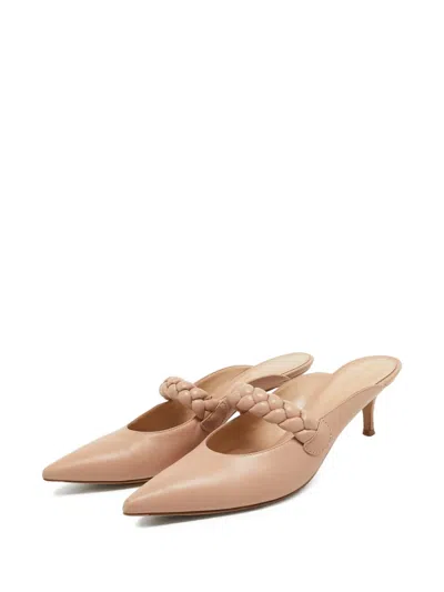 Pre-owned Gianvito Rossi Braided Strap Slingback Heels