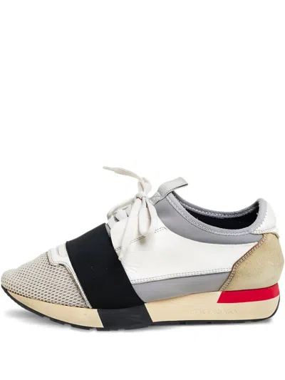 Pre-owned Balenciaga Race Runner Mesh-panelled Low-top Sneakers