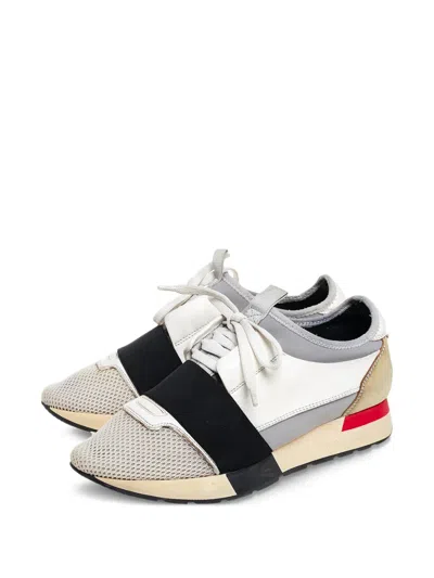 Pre-owned Balenciaga Race Runner Mesh-panelled Low-top Sneakers