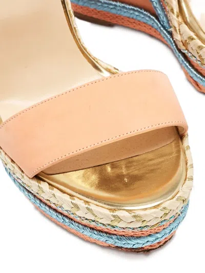 Pre-owned Christian Louboutin 130mm Duplice Wedge Sandals