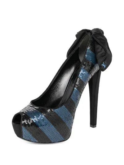 Pre-owned Louis Vuitton 140mm Sequin-embellished Pumps