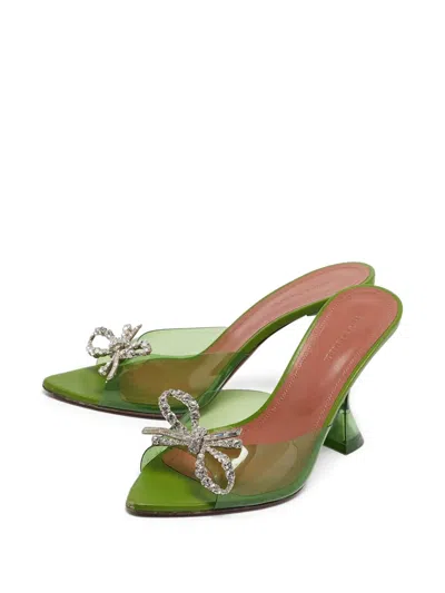 Pre-owned Amina Muaddi 100mm Transparent-design Heeled Mules