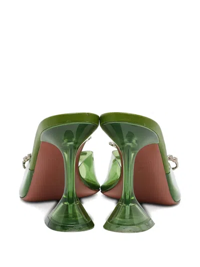 Pre-owned Amina Muaddi 100mm Transparent-design Heeled Mules