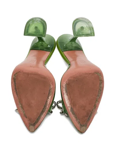 Pre-owned Amina Muaddi 100mm Transparent-design Heeled Mules