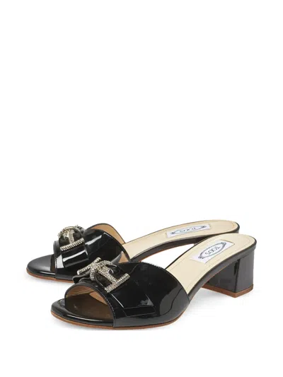 Pre-owned Tod's Vintage 45mm Buckle-embellished Open-toe Mules