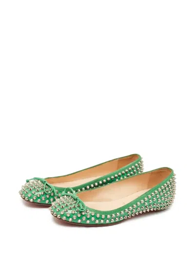 Pre-owned Christian Louboutin Studded Ballet Flats