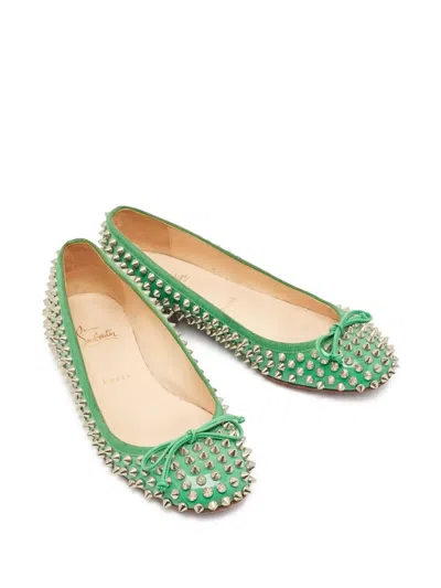 Pre-owned Christian Louboutin Studded Ballet Flats