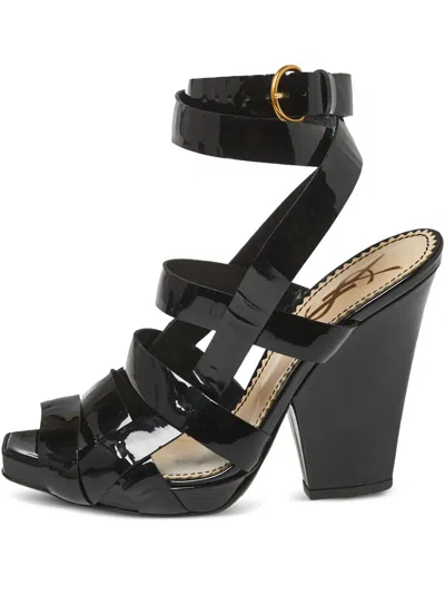 Pre-owned Saint Laurent 115mm Wrap Sandals