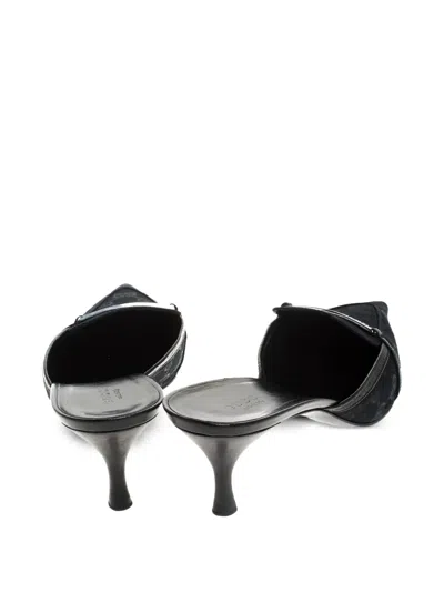 Pre-owned Gucci 60mm Gg Canvas Mules