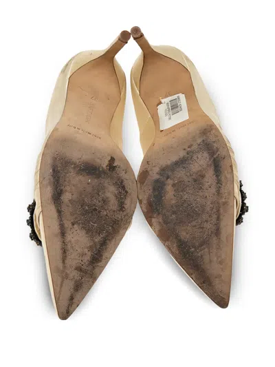 Pre-owned Manolo Blahnik 100mm Satin Pumps