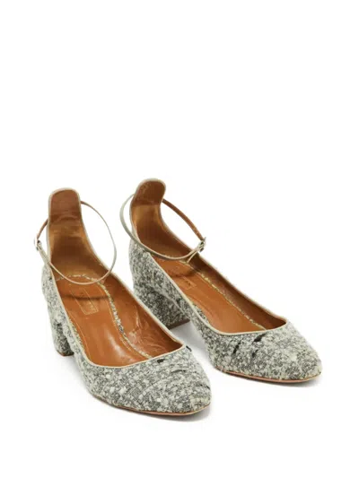 Pre-owned Aquazzura 65mm Textured Block-heel Pumps