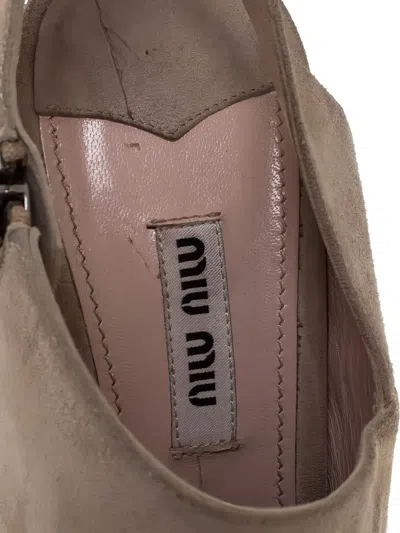 Pre-owned Miu Miu Suede Heeled Sandals