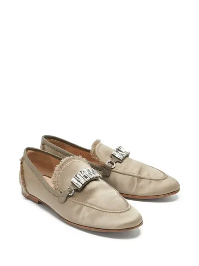 Pre-owned Giuseppe Zanotti Vintage Pr-owned Letizia Fringed Satin Loafers