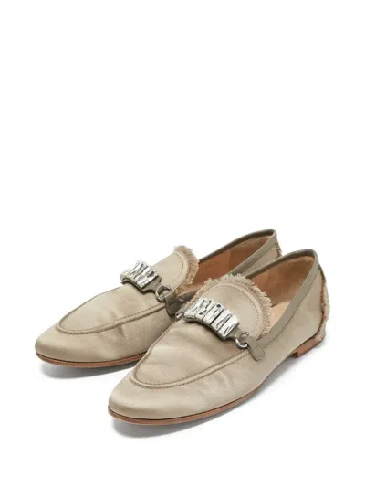 Pre-owned Giuseppe Zanotti Vintage Pr-owned Letizia Fringed Satin Loafers