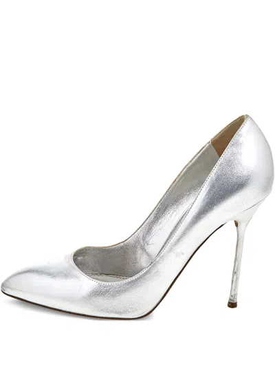Pre-owned Sergio Rossi Vintage  105mm Metallic Pointed-toe Pumps