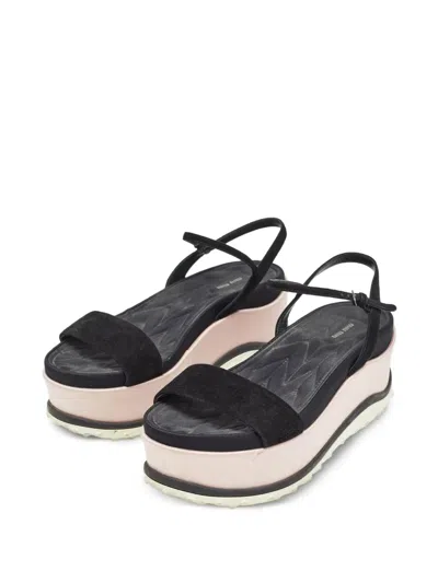 Pre-owned Miu Miu Suede Platform Sandals