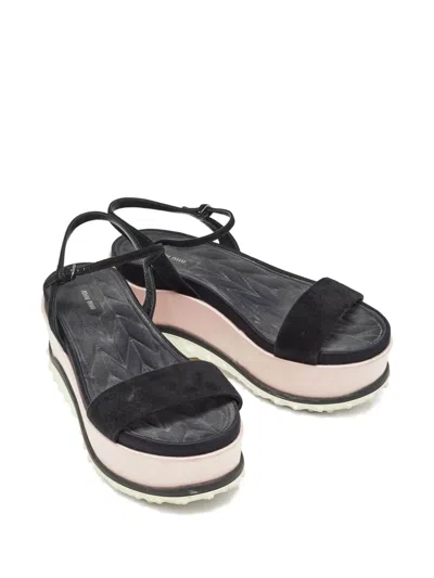 Pre-owned Miu Miu Suede Platform Sandals