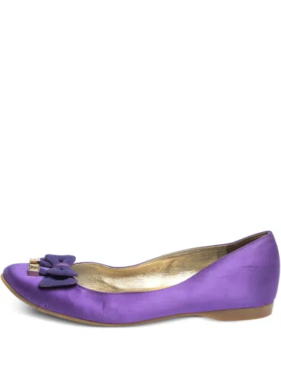 Pre-owned Fendi Satin Ballet Flats