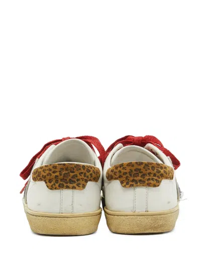 Pre-owned Saint Laurent Leopard-print Panelled Sneakers