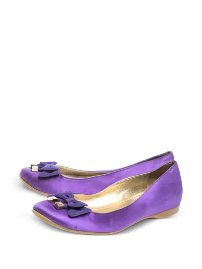 Pre-owned Fendi Satin Ballet Flats