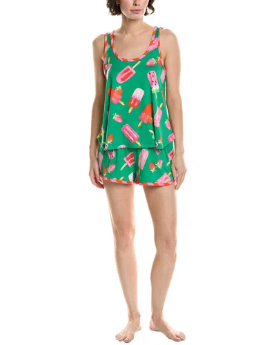 Room Service 2pc Kaitlin Pajama Set In Green