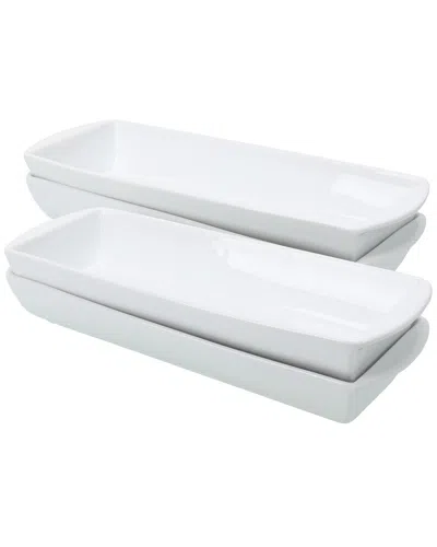 Bia Cordon Bleu 4pc Assorted Amar Serving Bowl Set In White