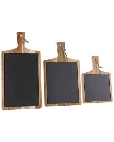 Bia Cordon Bleu 3pc Assorted Rectangular Wood Board Serving Set In Black