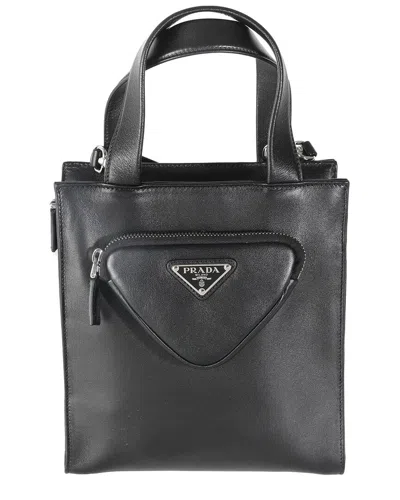 Prada Black Nappa Leather Small Triangle Pocket Tote (authentic Pre-loved)