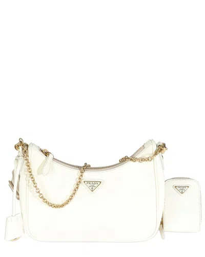 Prada White Saffiano Re-edition 2005 Bag (authentic Pre-loved)