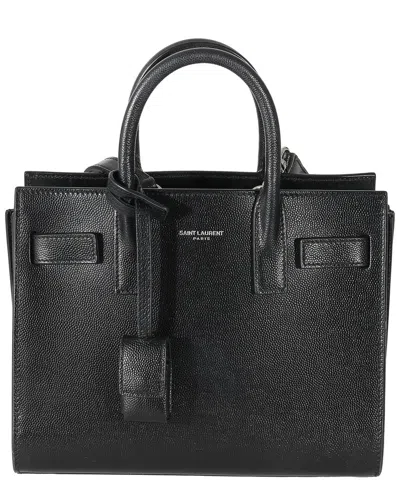 Saint Laurent Black Grained Leather Nano Sac De Jour (authentic Pre-loved)