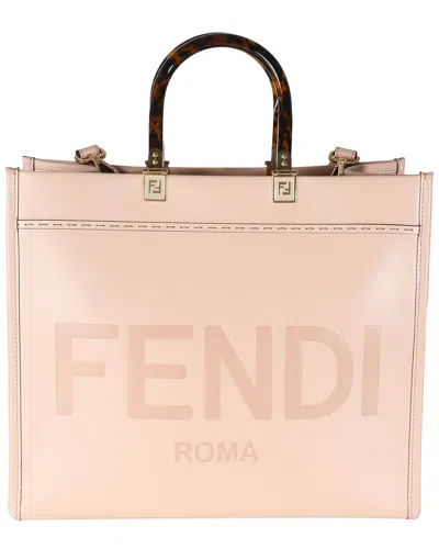 Fendi Pink Leather King Plexiglass Medium Sunshine Shopper Tote (authentic  Pre-loved)