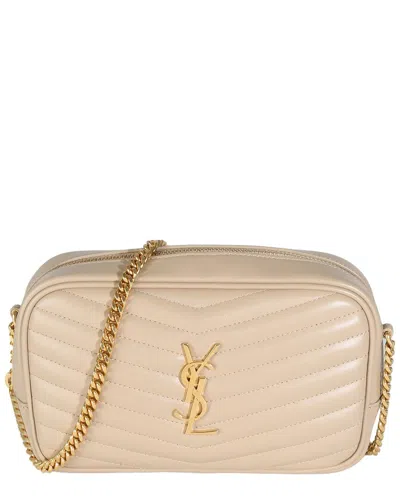 Saint Laurent Beige Leather Mini Lou Crossbody Bag (authentic Pre-loved)