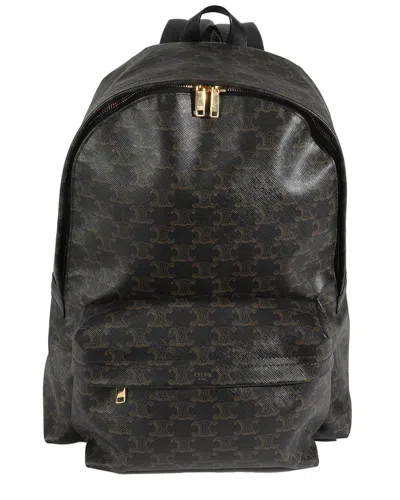 Celine Brown Canvas Medium Triomphe Backpack (authentic Pre-loved)