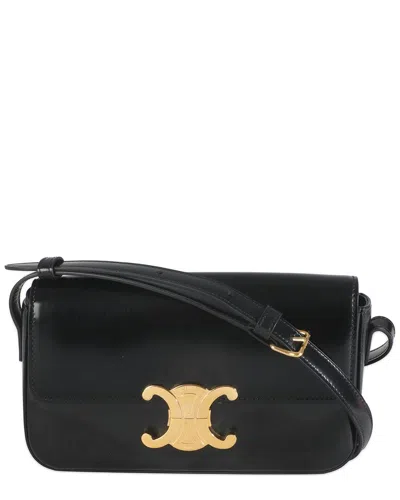 Celine Black Leather Triomphe Shoulder Bag (authentic Pre-loved)