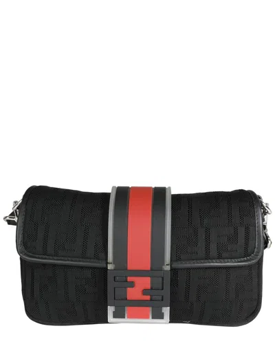 Fendi Black Neoprene Baguette Messenger Bag (authentic Pre-loved)