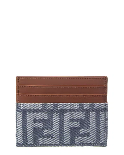 Fendi Baguette Ff Denim & Leather Card Holder