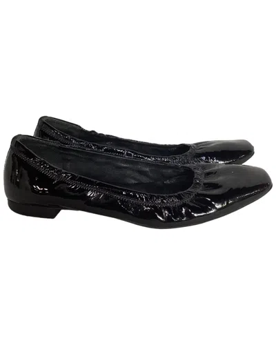 Prada Square-toe Patent Ballet Flat In Black