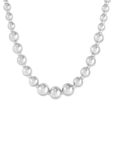 Saks Fifth Avenue Women's Sterling Silver Hollow Graduated Bead Link Necklace