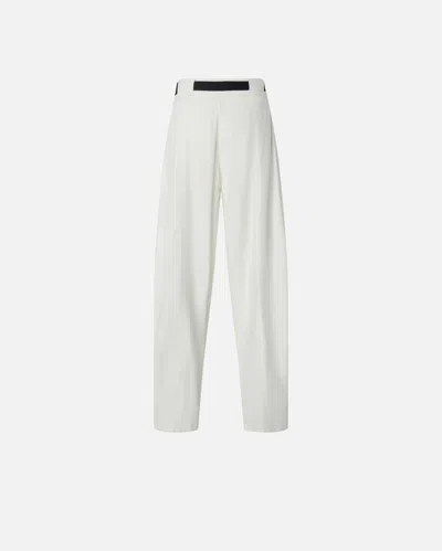 Pinko Wide Cotton Trousers With Belt In White
