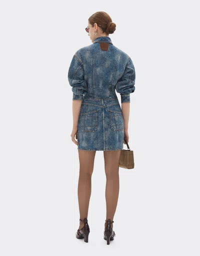 Ferrari Dress In Needled And Washed Denim